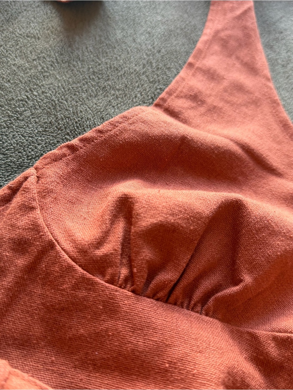 Rust-Brown Wrap Halter Top - Picture 9 of 11